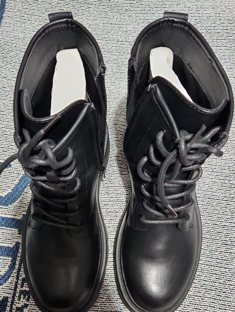 Madden Girl Channt Black Lace-Up Chunky Heel Combat Boots - Classic Urban Style